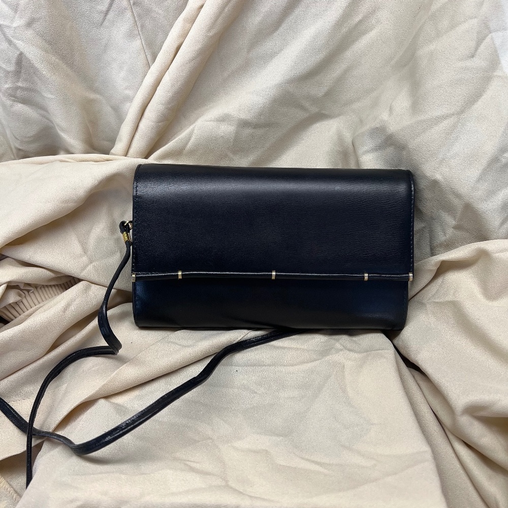Black Hard Leather Crossbody/Handbag